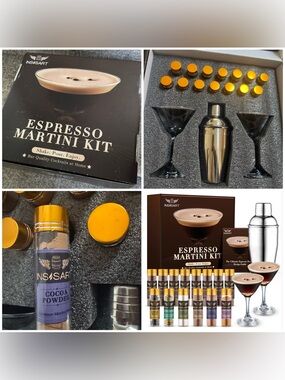 Espresso Martini Kit - INSISART BAR cocktail TOOLS complete GIFT set NIB